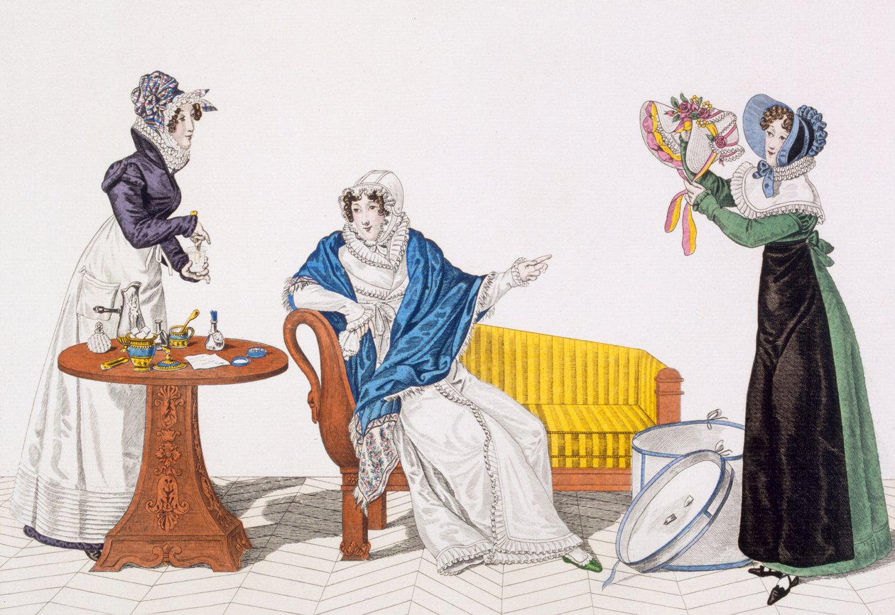 The Perfect Cure eller, The Hat from Longchamp, tallrik 113 från Le Bon Genre, tidigt 1800-tal av French School