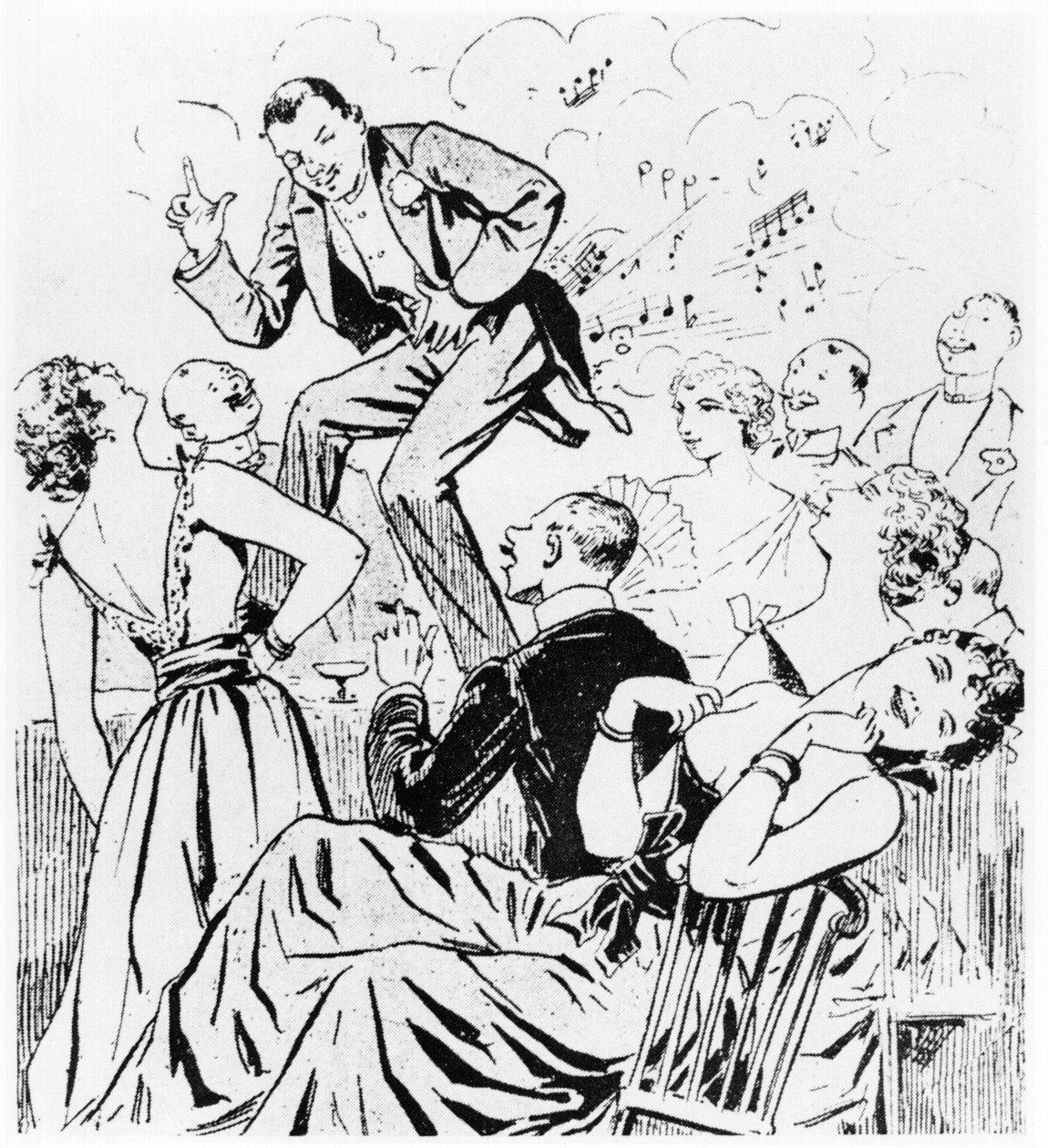 The Petomane, illustration för Paris qui rit från Le Ventomane, komisk monolog av E. Grenet-Dancourt, Paris, 1893 av French School