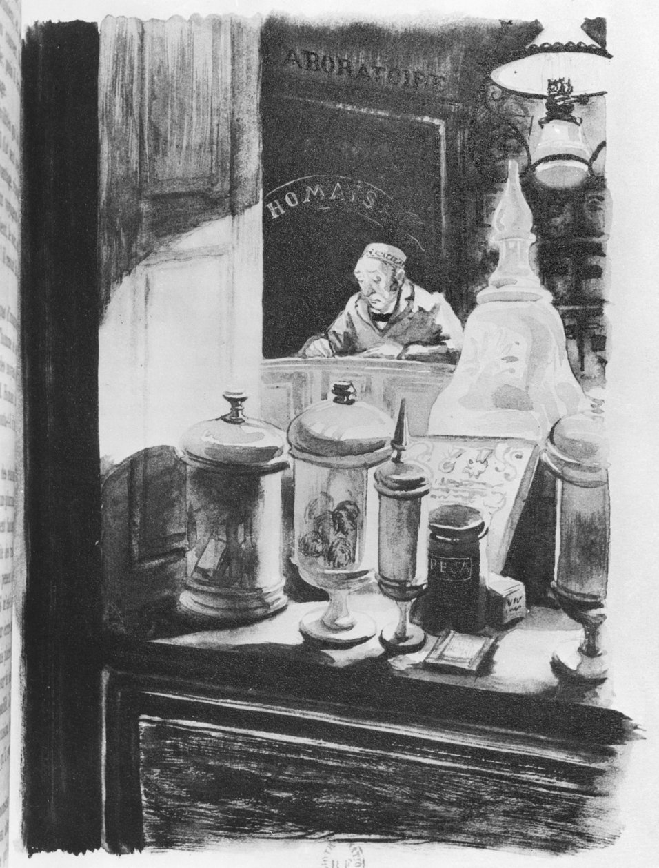 The Pharmacist Homais, illustration från 