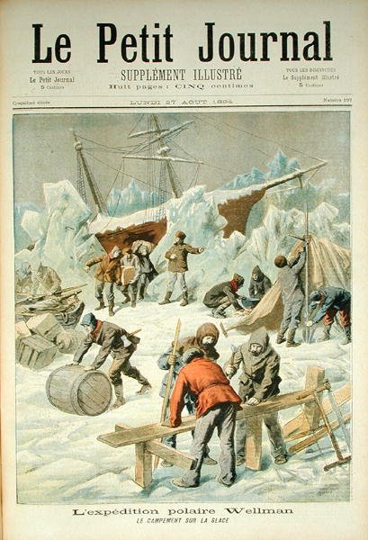The Polar Expedition of Walter Wellmann (1858-1934) från Le Petit Journal, 27 augusti 1894 av French School