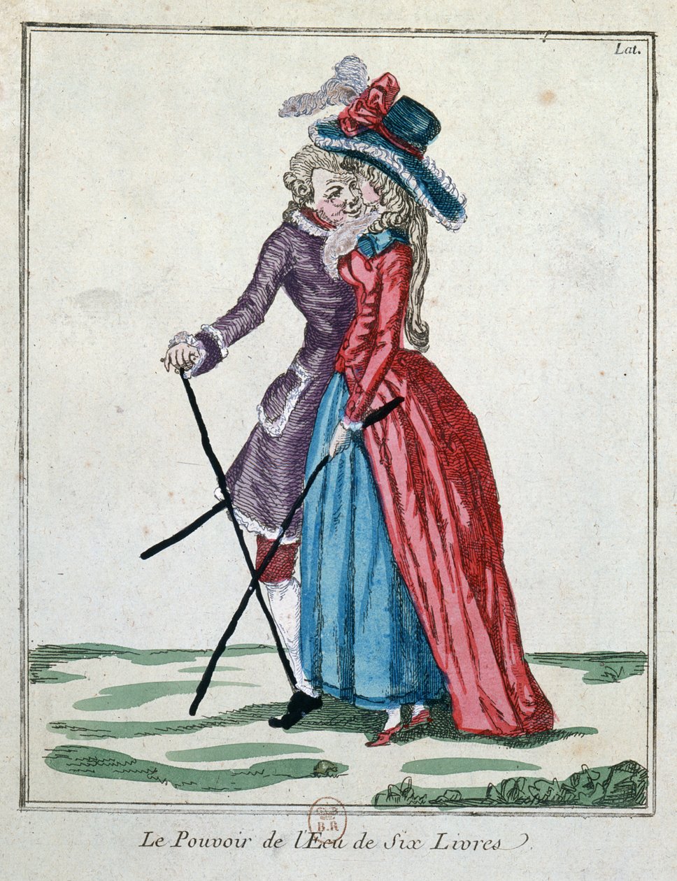 The Power of the silver crown of six pounds, sent 1700-tal (färggravyr) av French School