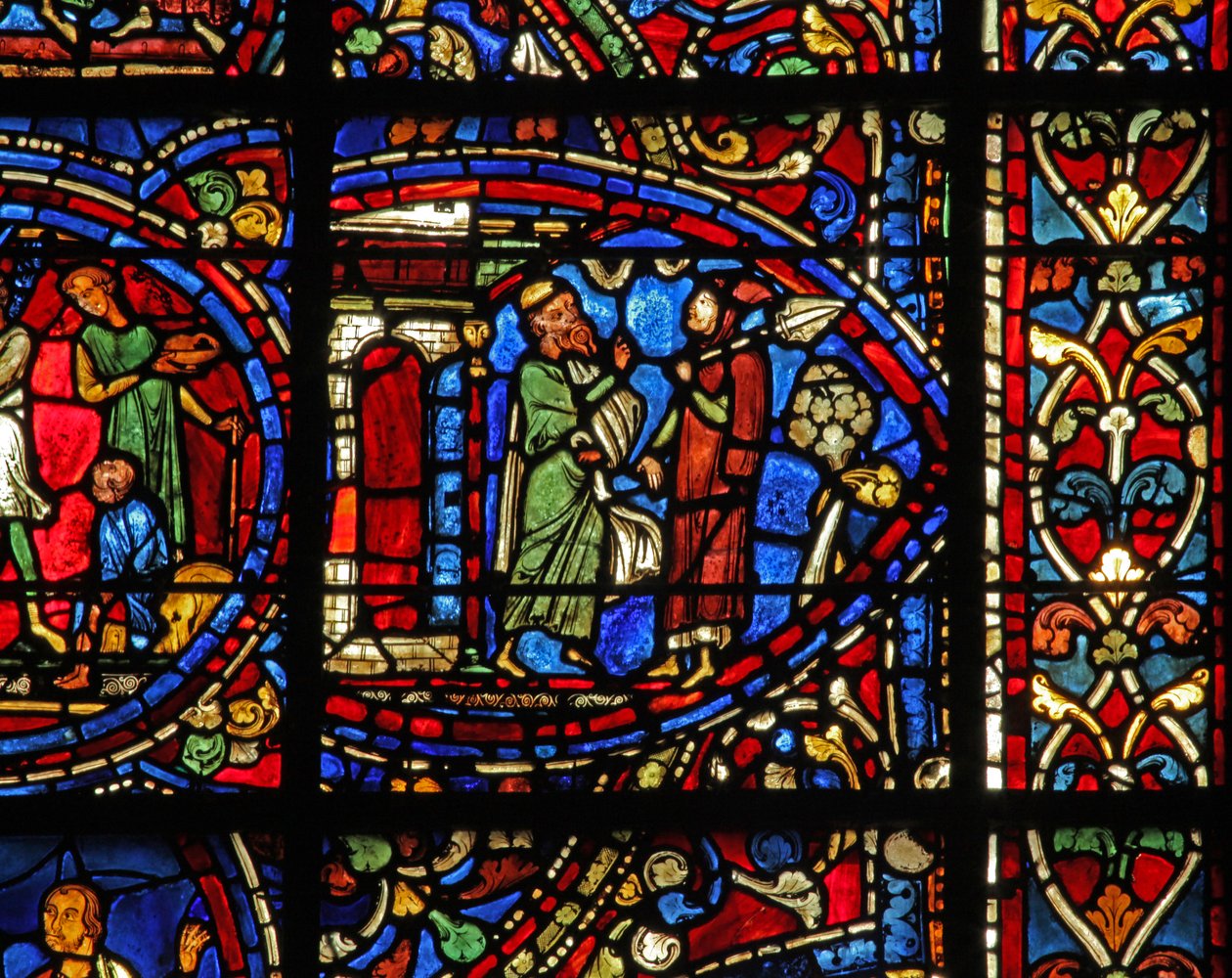 The Prodigal Son window: äldre son protesterar (w35) av French School