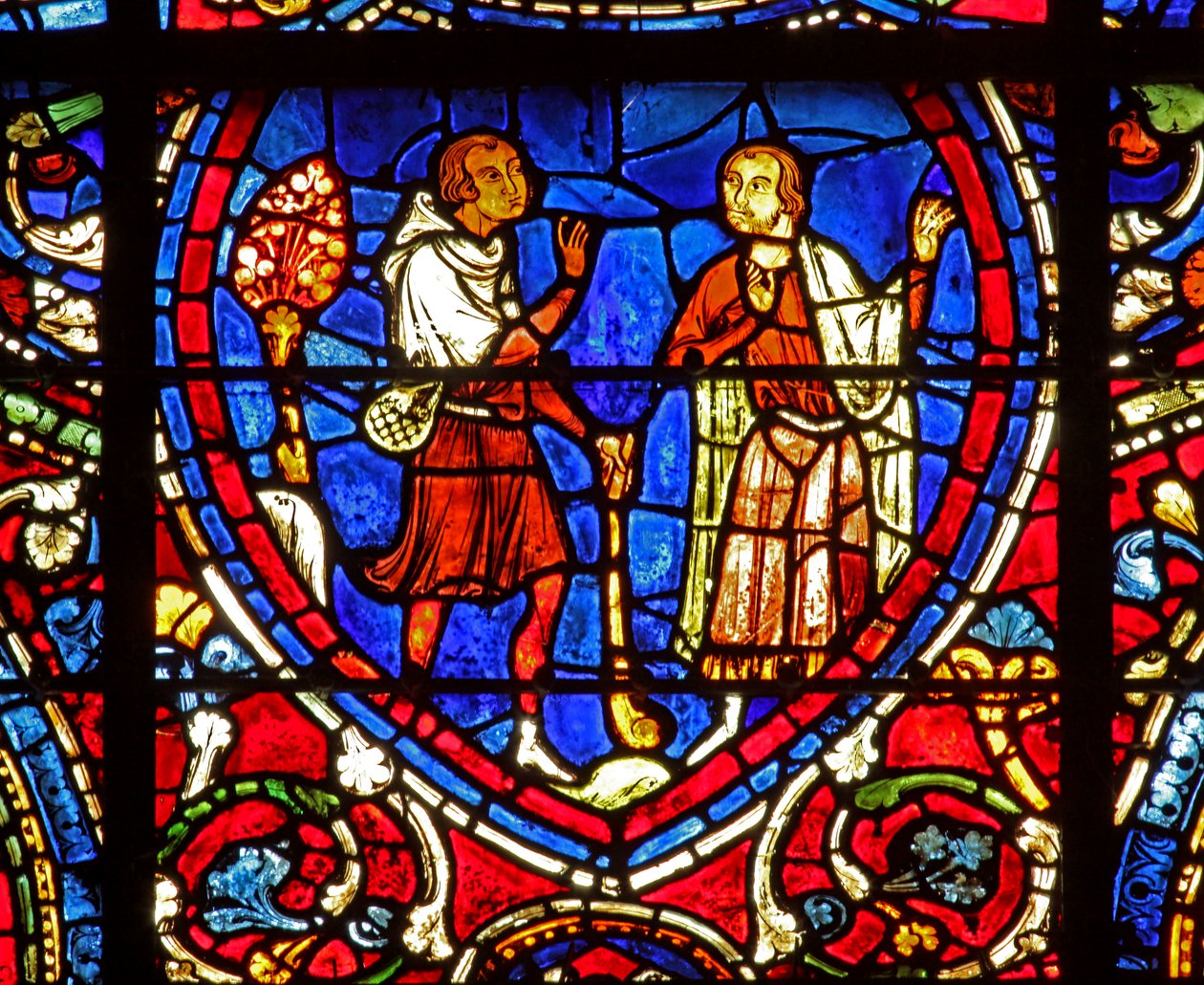 The Prodigal Son-fönstret: återvänder till sin far (w35) av French School