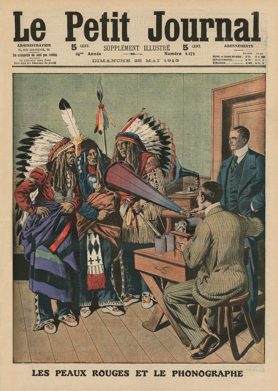 Redskins och fonografen, framsidans illustration från 