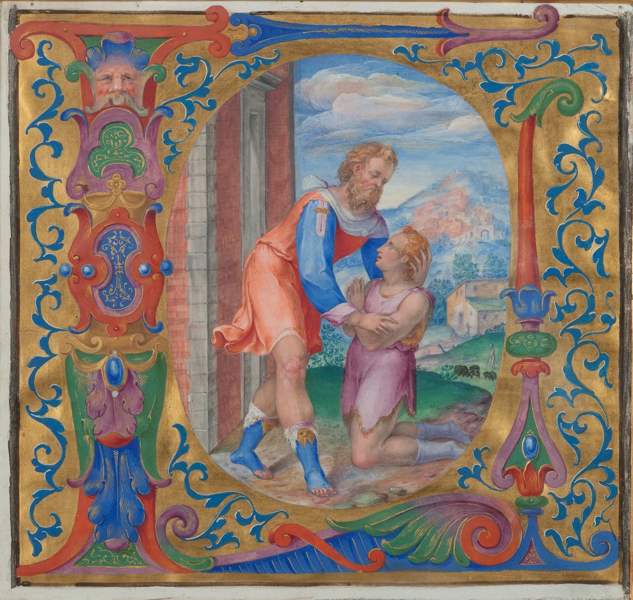 The Return of the Prodigal Son (tempera på veläng) av French School