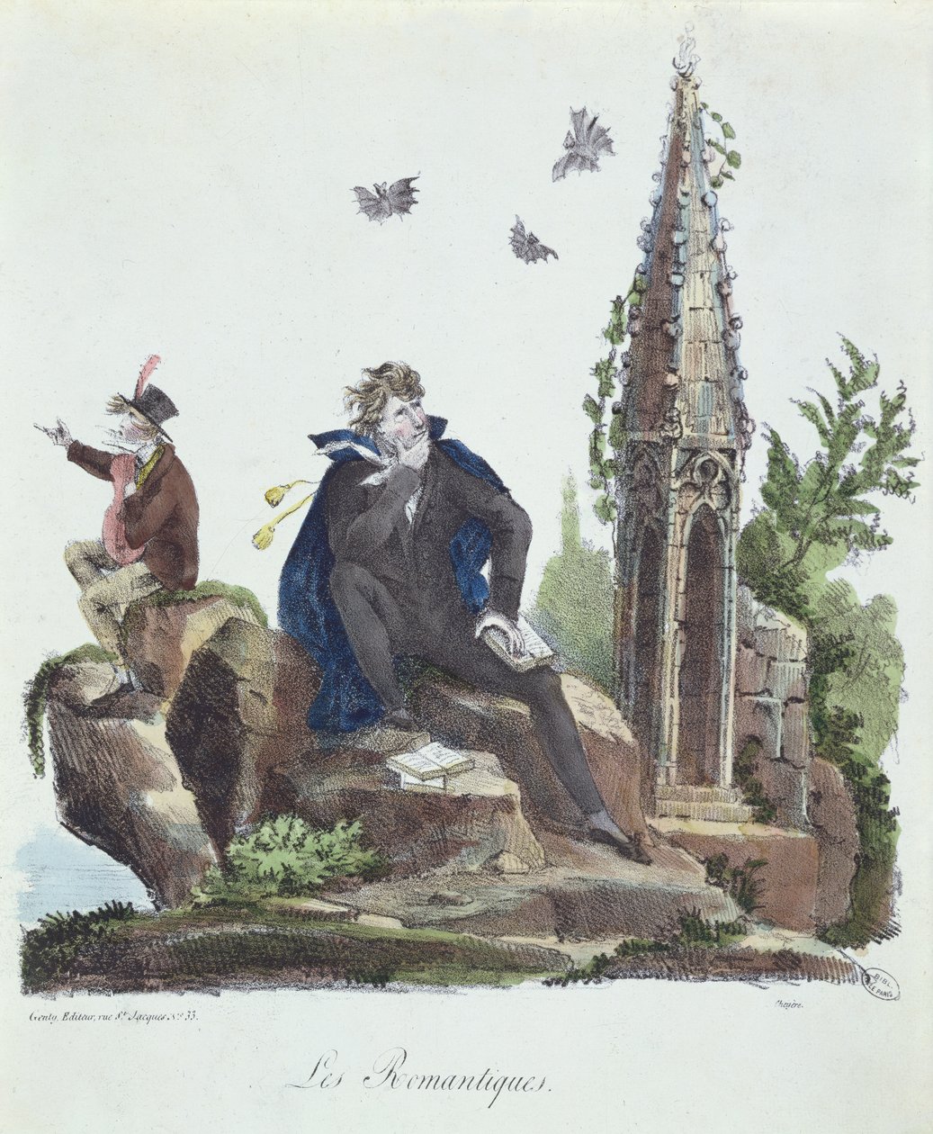 Romantikerna, graverade av Montoux och Cheyere, 1830 av French School