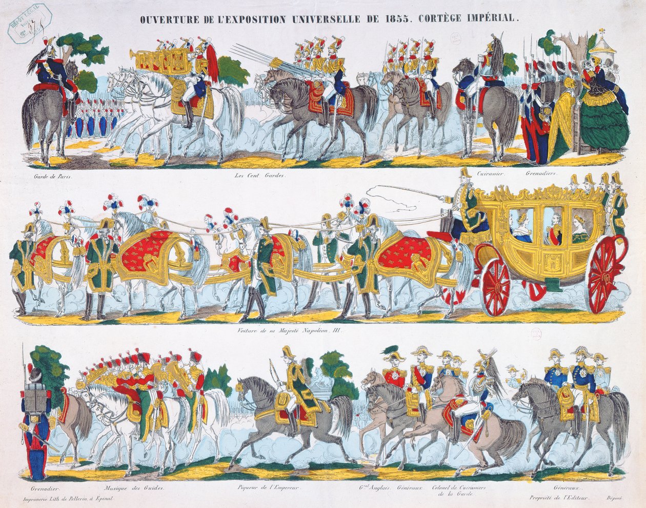 Royal Cortege vid invigningen av Exposition Universelle 1855 av French School