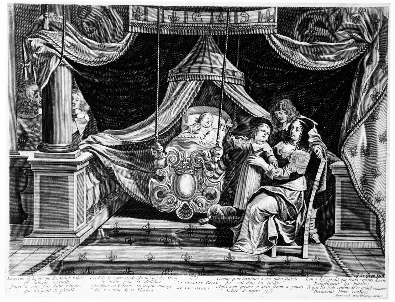 Den kungliga barnsängen av hertigen av Anjou, c.1641 av French School