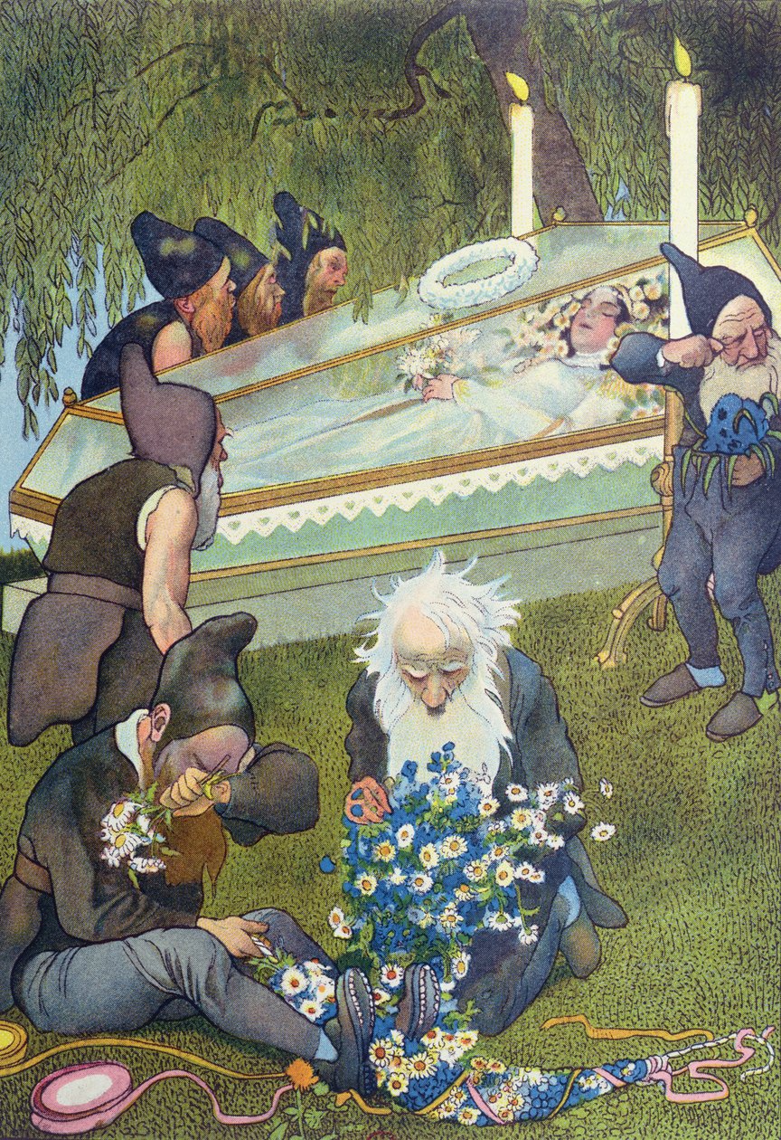 De sju dvärgarna sörjer Snövit, 1911 av French School
