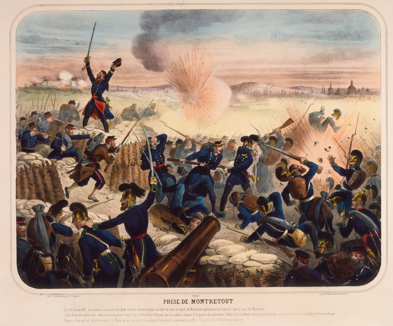 Belägringen av Montretout, 19 januari 1871 av French School
