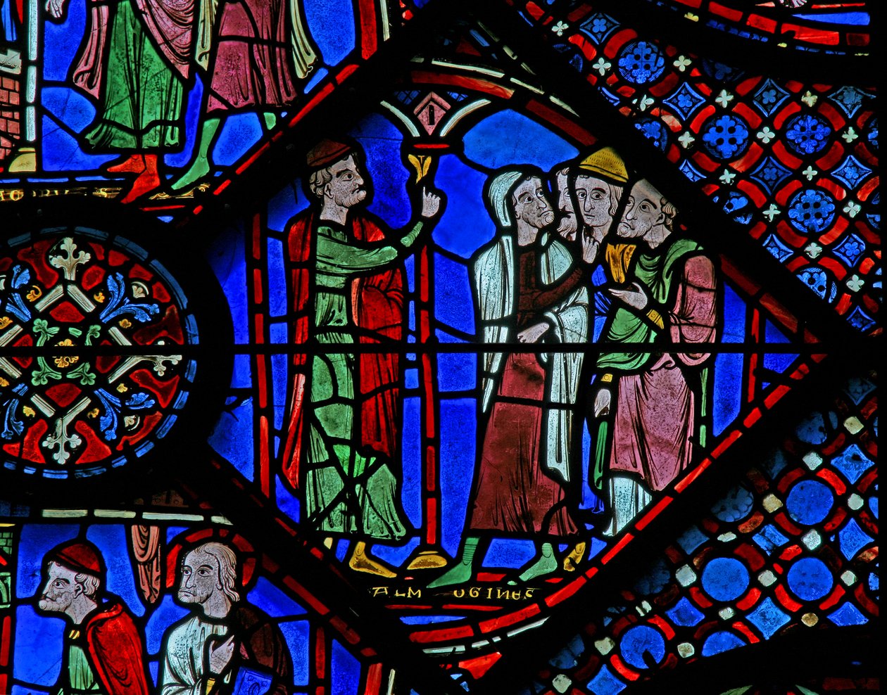 The St James Window: Almogenes (Hermogines) tilltalar sina adepter (w5) av French School