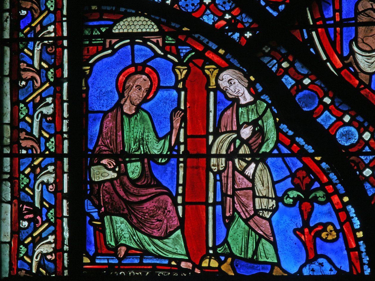 St James Window: James skickar sin mantel för att bota Filetus (w5) av French School