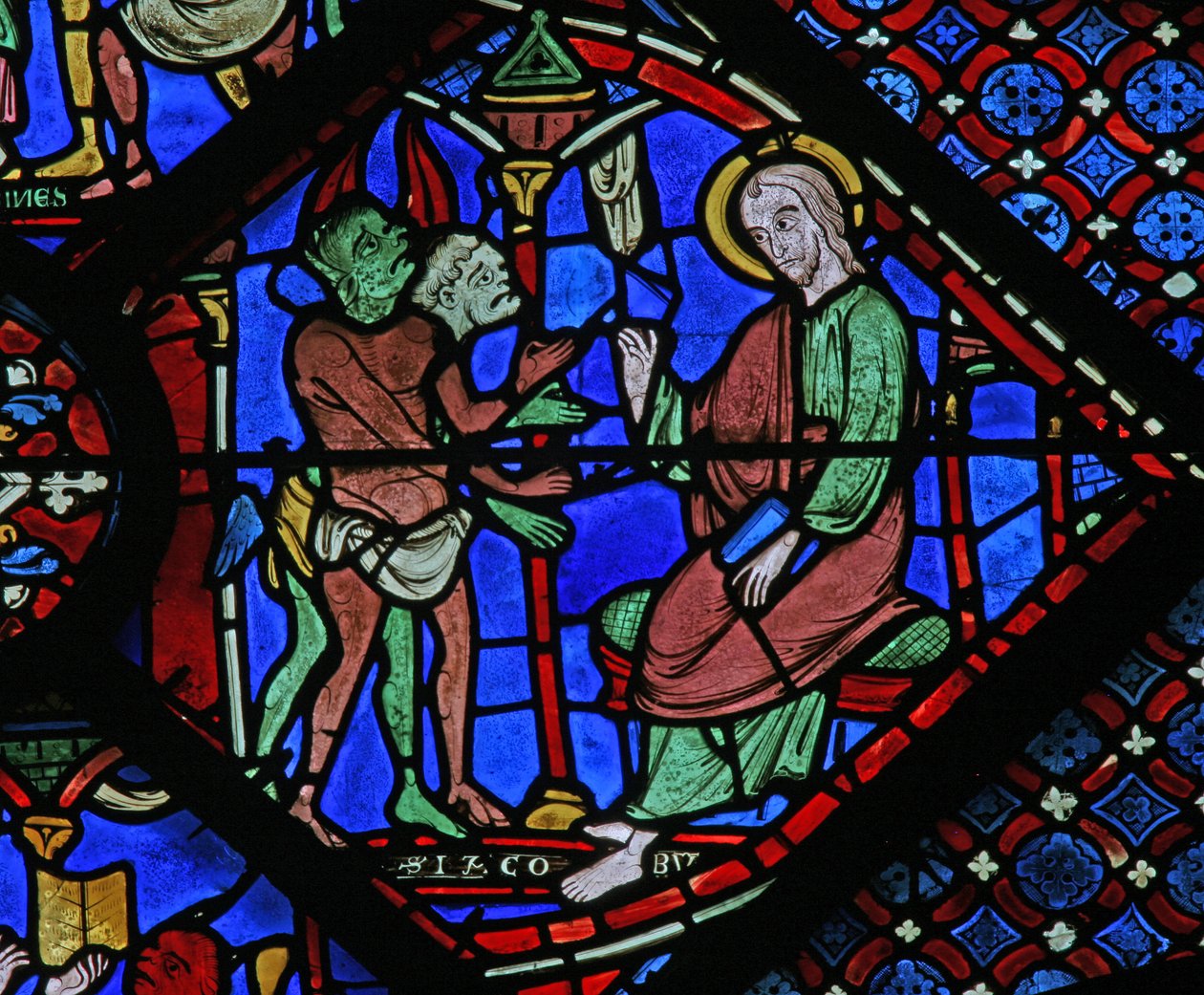 The St James Window: demoner klagar till St James (w5) av French School