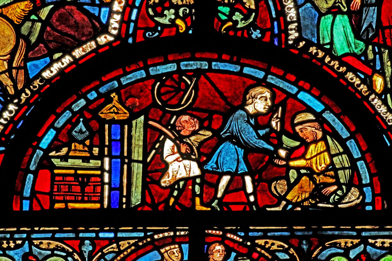 St Lubin-fönstret: givare - vinmakare (w45) av French School