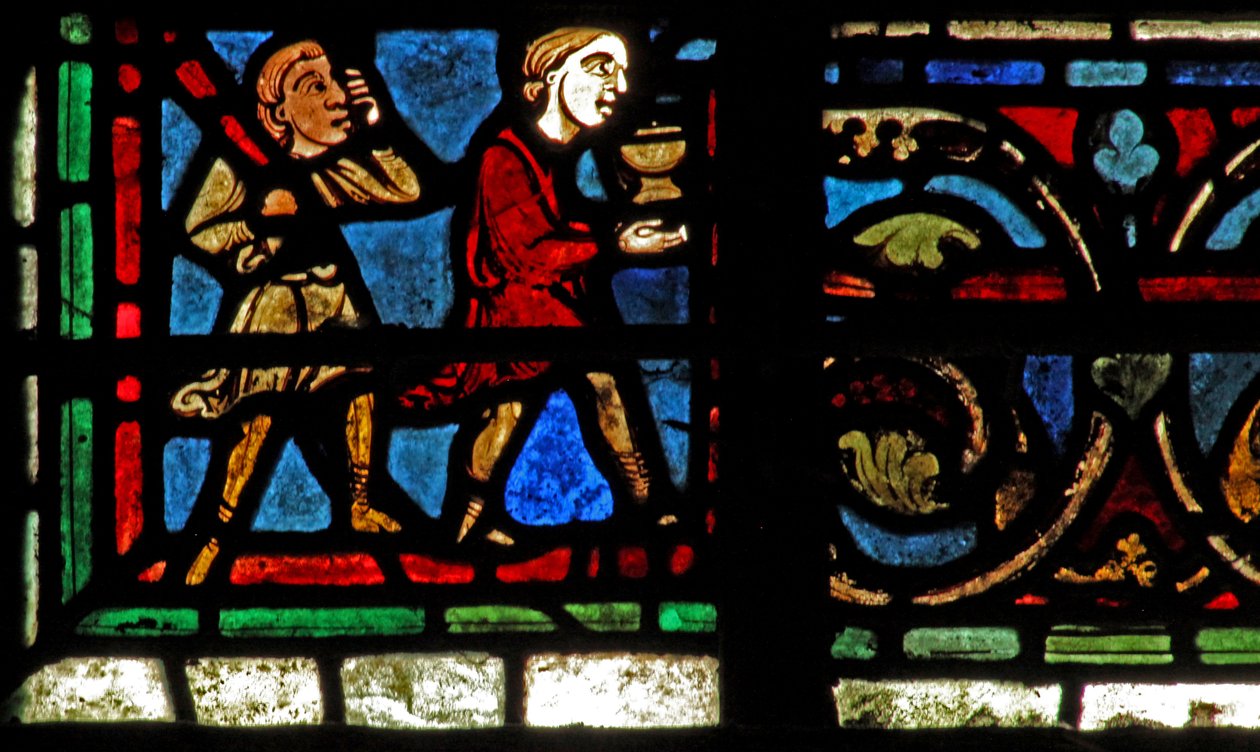St Lubin-fönstret: givare - vinmakare (w45) av French School