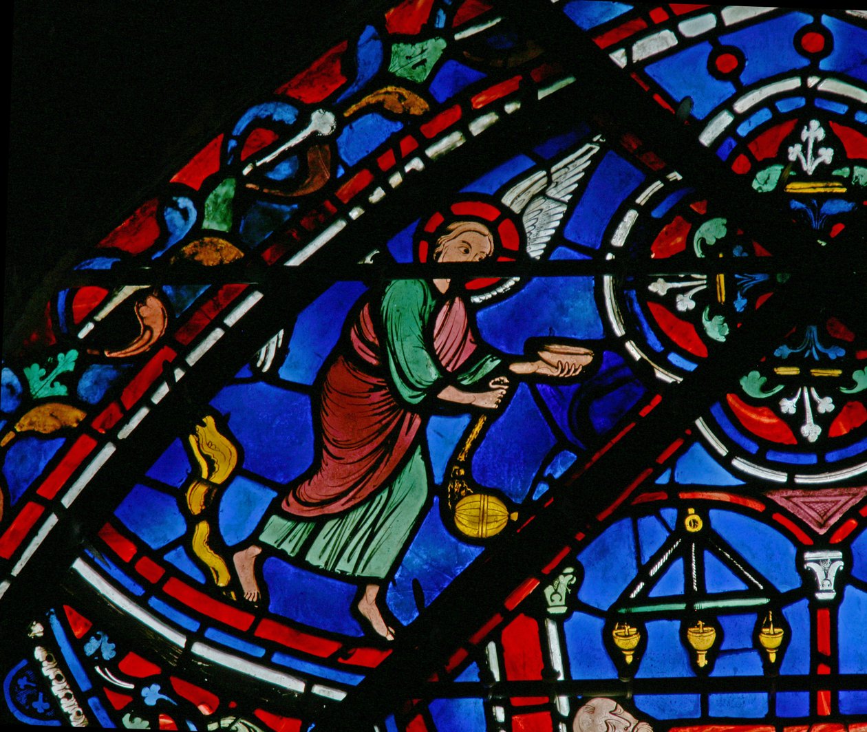 St Thomas-fönstret: änglar besöker St Thomas-graven (w23) av French School