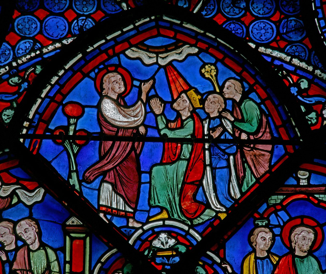 St Thomas-fönstret: predikar evangeliet för en kung (w23) av French School