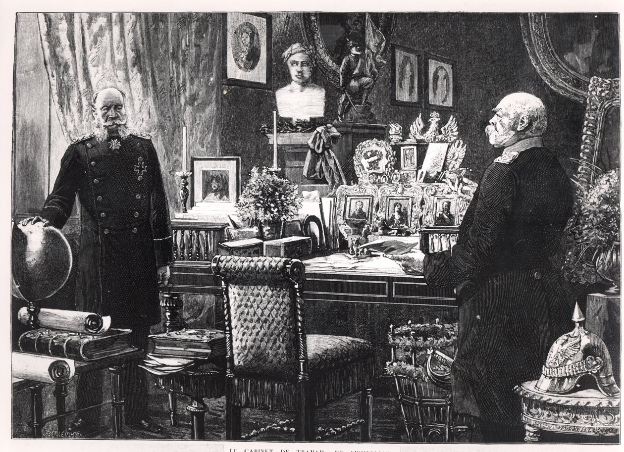 Studien av Kaiser Wilhelm I (1797-1888), kung av Preussen och kejsare av Tyskland av French School