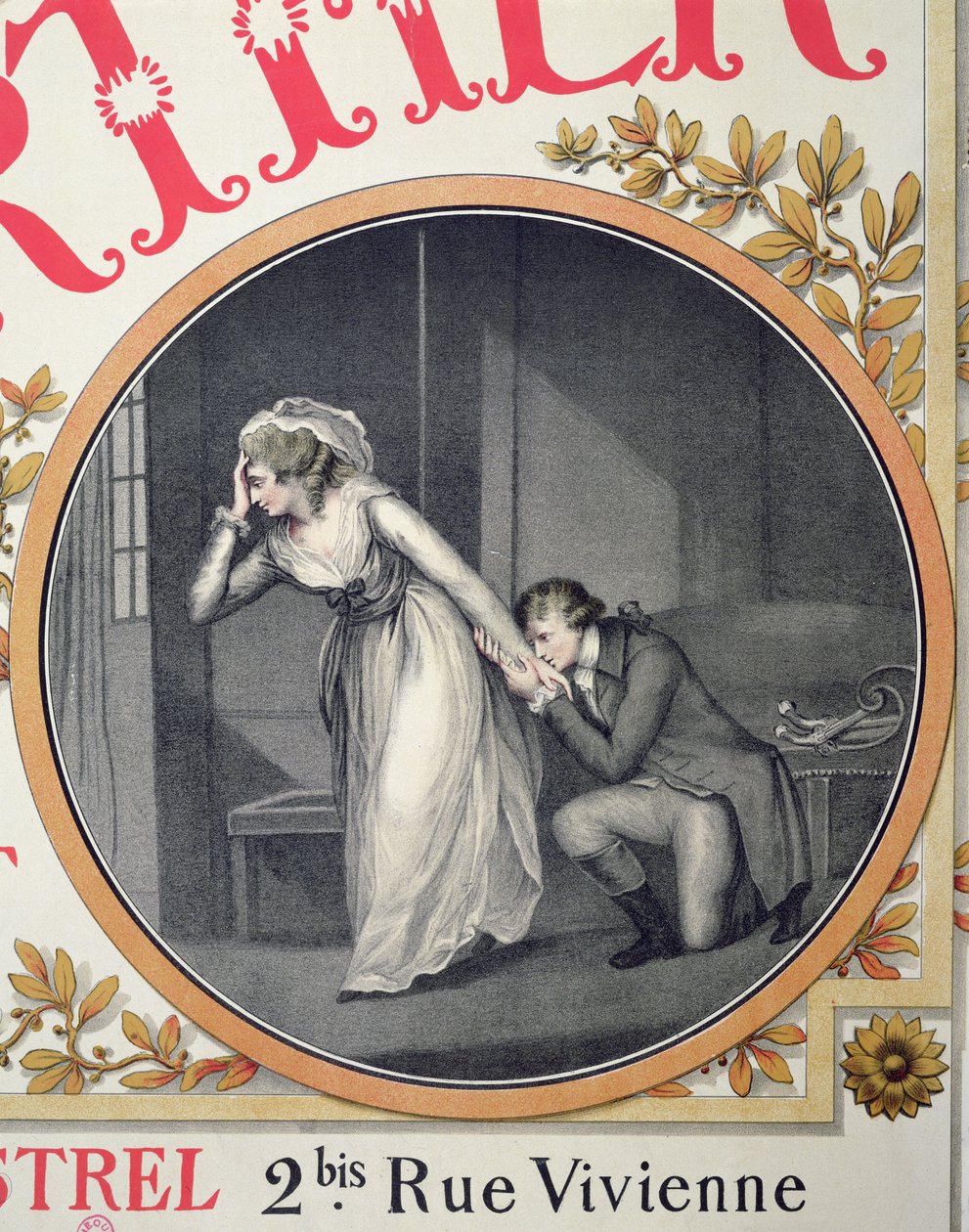 "Den unge Werthers lidande", detalj av en affisch för reklam för operan "Werther" av Jules Massenet av French School