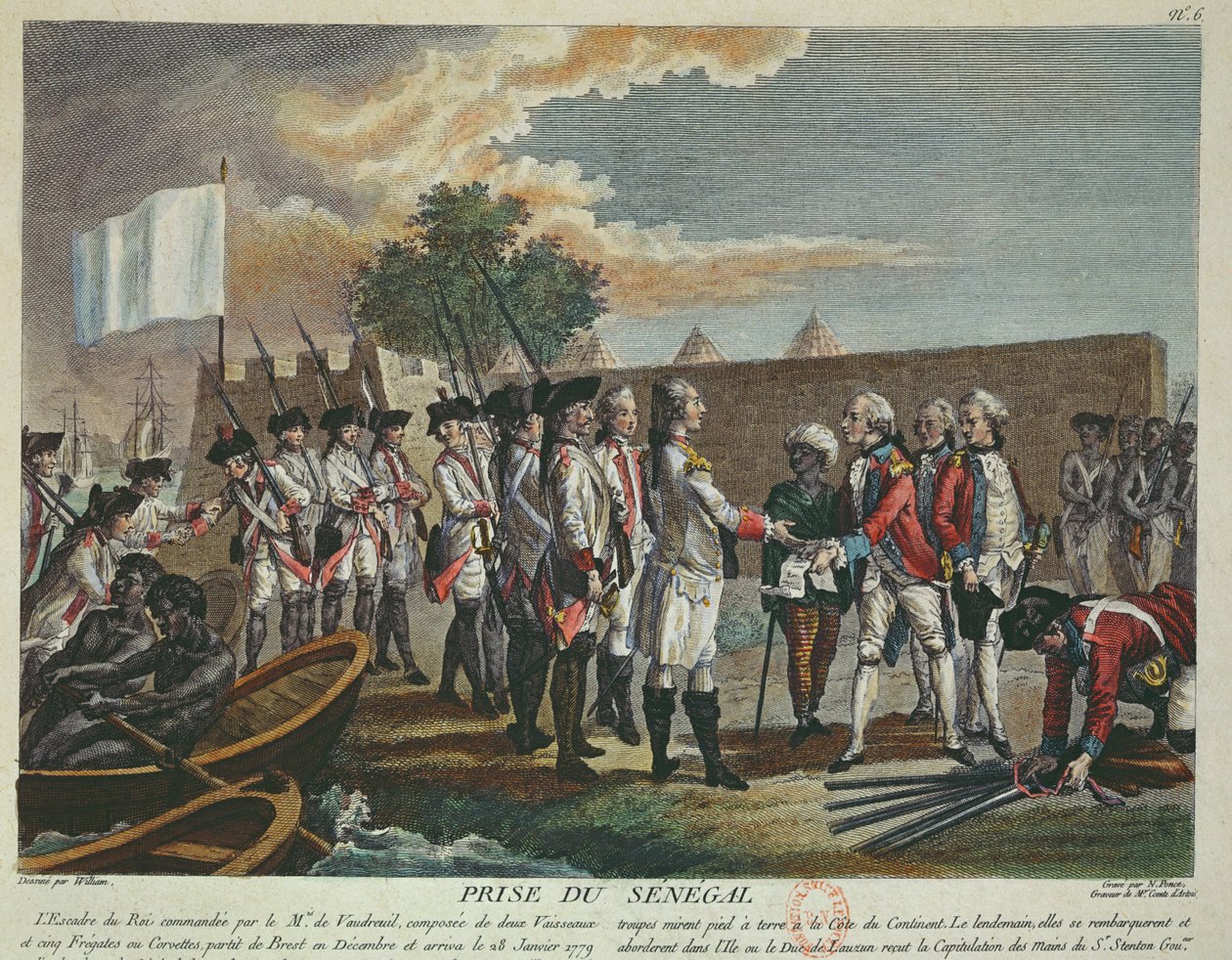 Fransmännens intagande av Senegal 1779 under det amerikanska frihetskriget, 1779 av French School