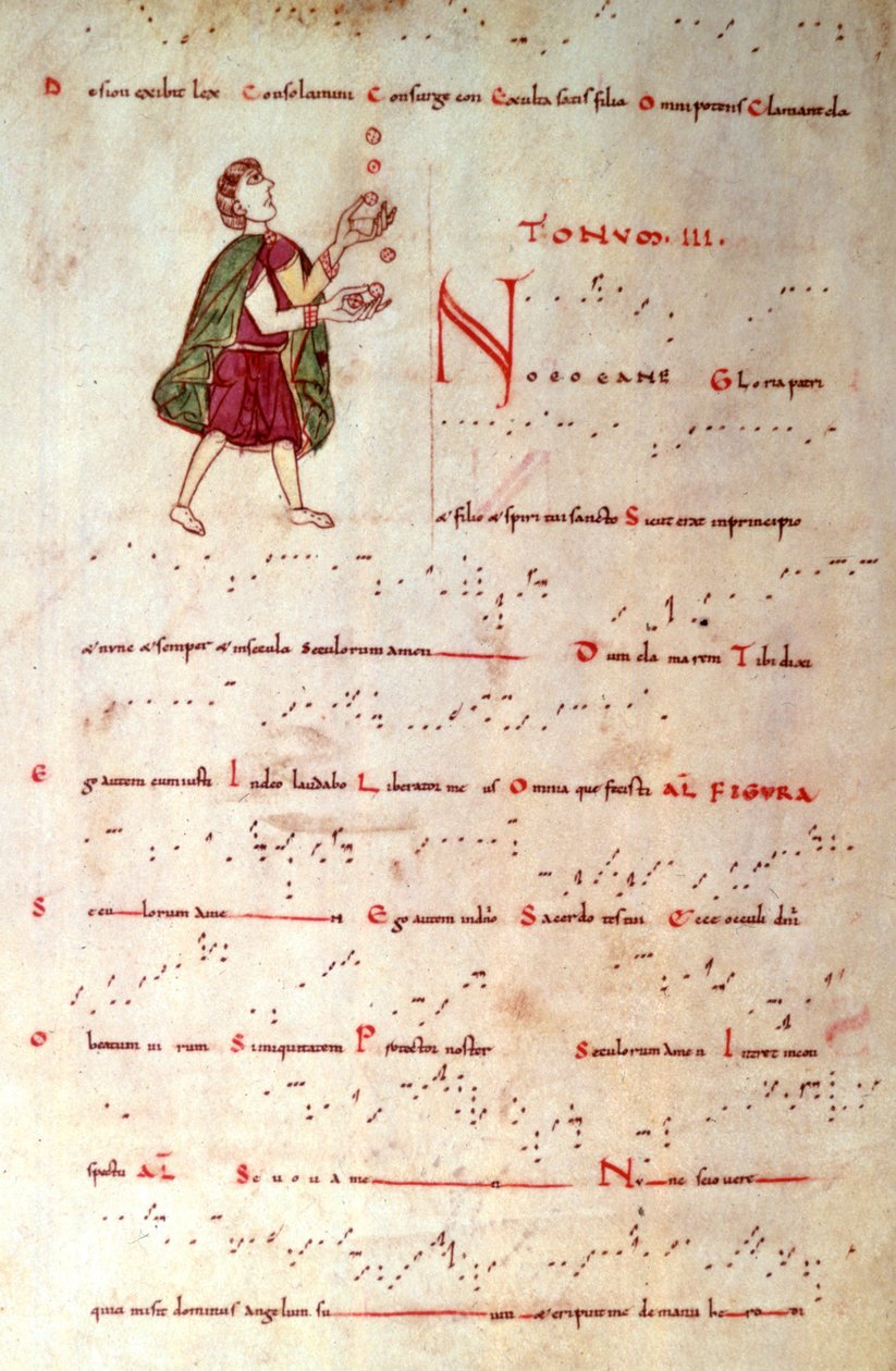 The Third Mode, från en tonary i akvitansk notation (vellum) av French School