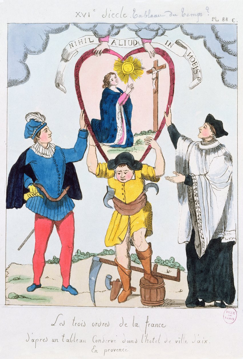 The Three Orders of France, 1789 (färgstick) av French School