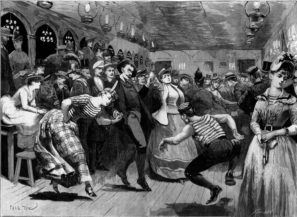 Torsdagskvällens bal på "La Grenouillere" runt Paris av French School