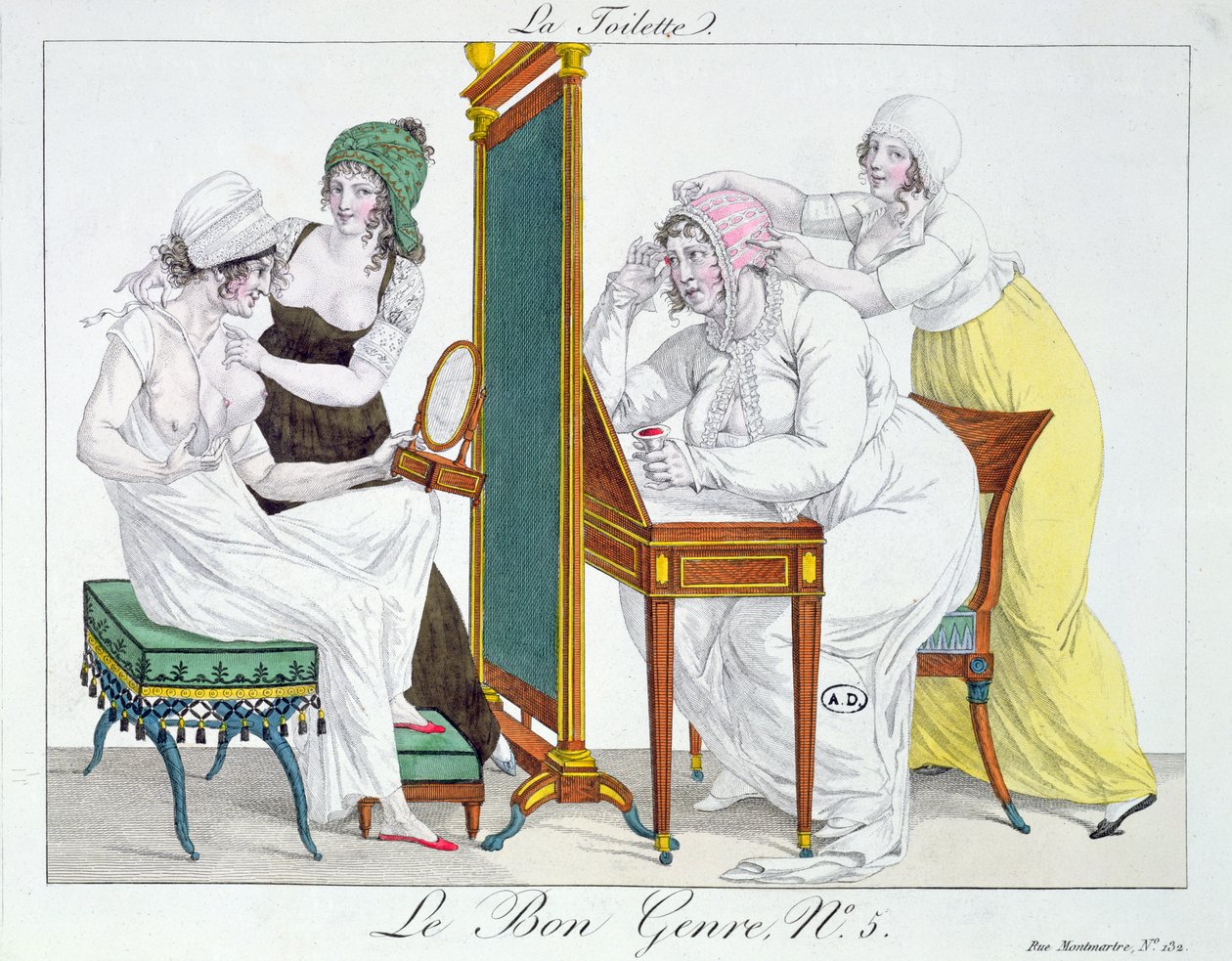 The Toilet, från serien Le Bon Genre, tidigt 1800-tal av French School