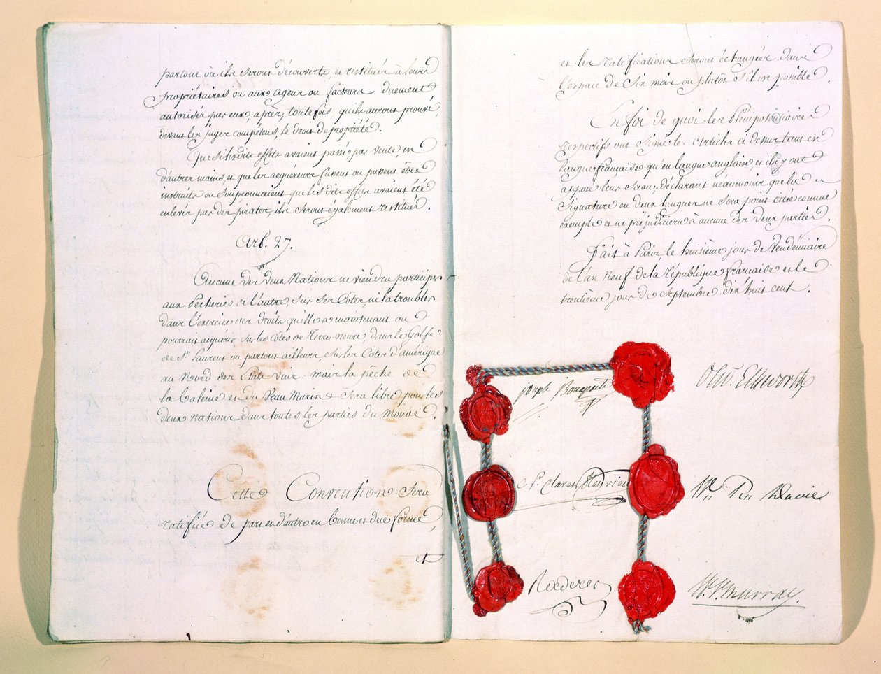 Mortefontainefördraget den 30 september 1800 av French School