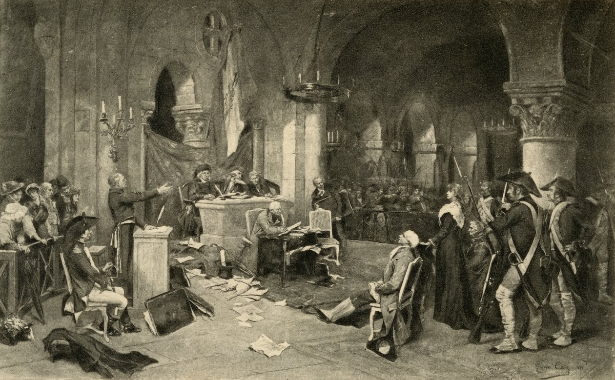 Rättegången mot Marie-Antoinette (1755-93) den 16 oktober 1793 av French School