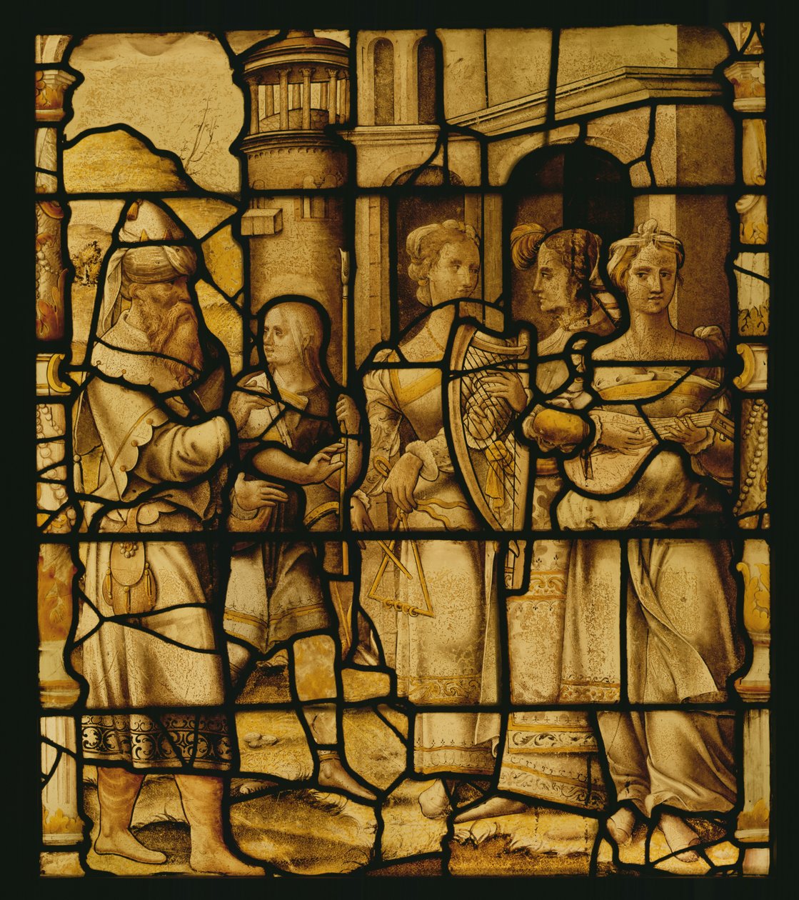 The Triumphant Return of David, från Notre-Dame du Val, Provins av French School