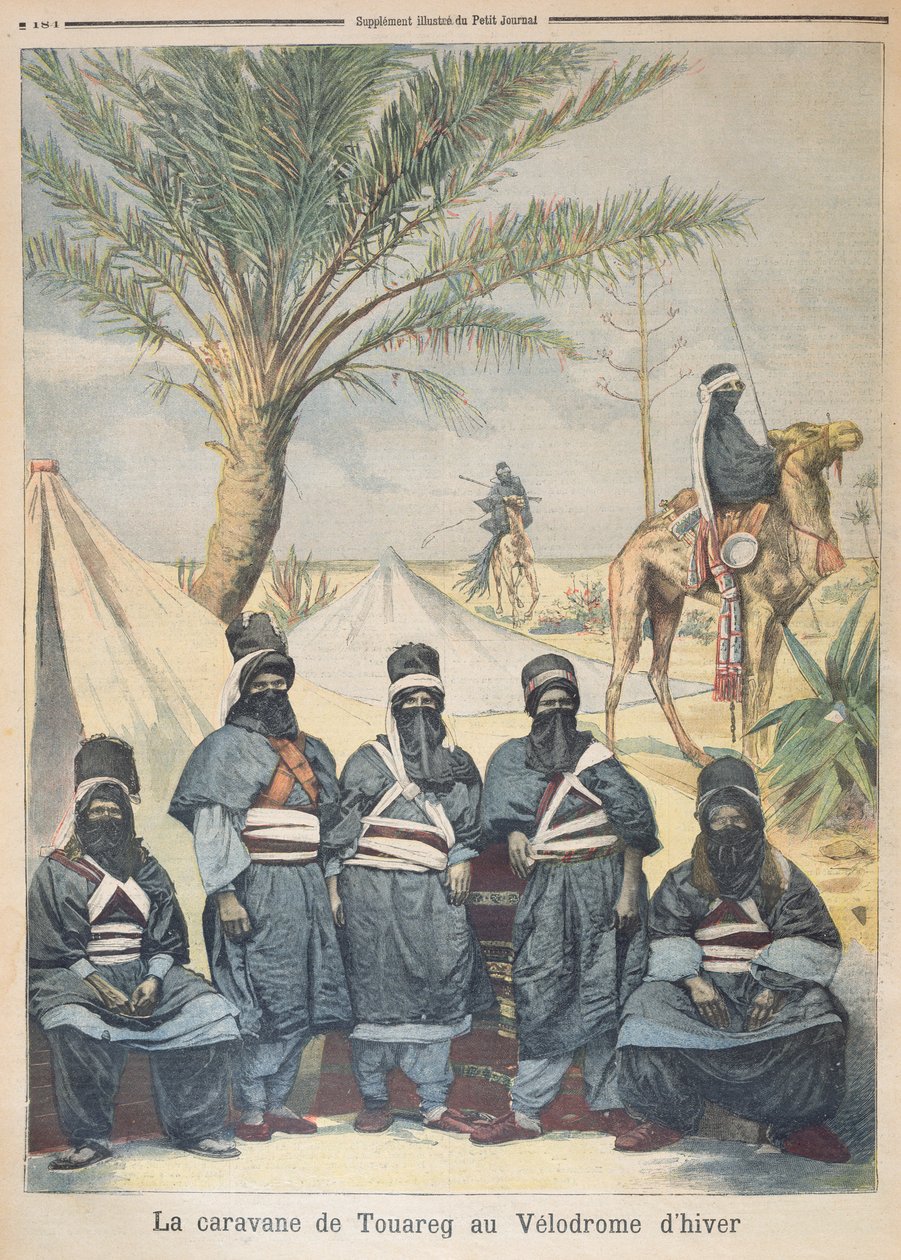 Tuareg-karavanen vid vintervelodromen, illustration från Le Petit Journal, 4 juni 1894 av French School