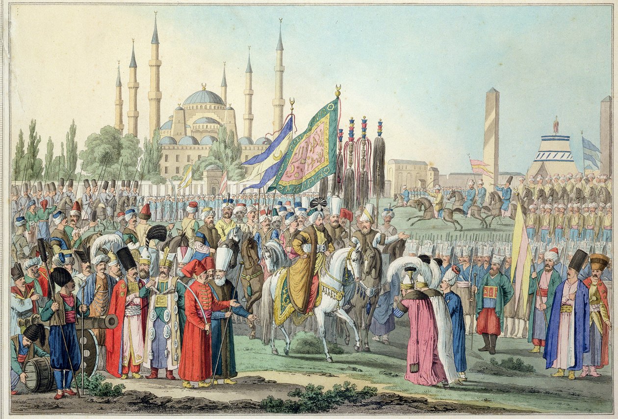 Den turkiske sultanen granskar sina janitsjarer av French School