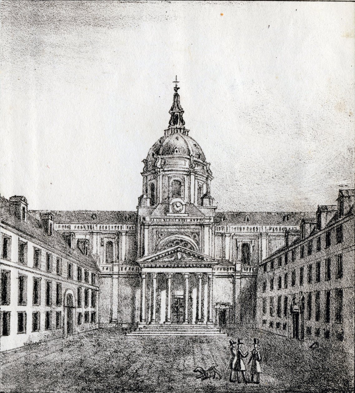 Sorbonne-universitetet - "Alphabet Picturesque des Monumens de Paris" ca 1840 (gravyr) av French School