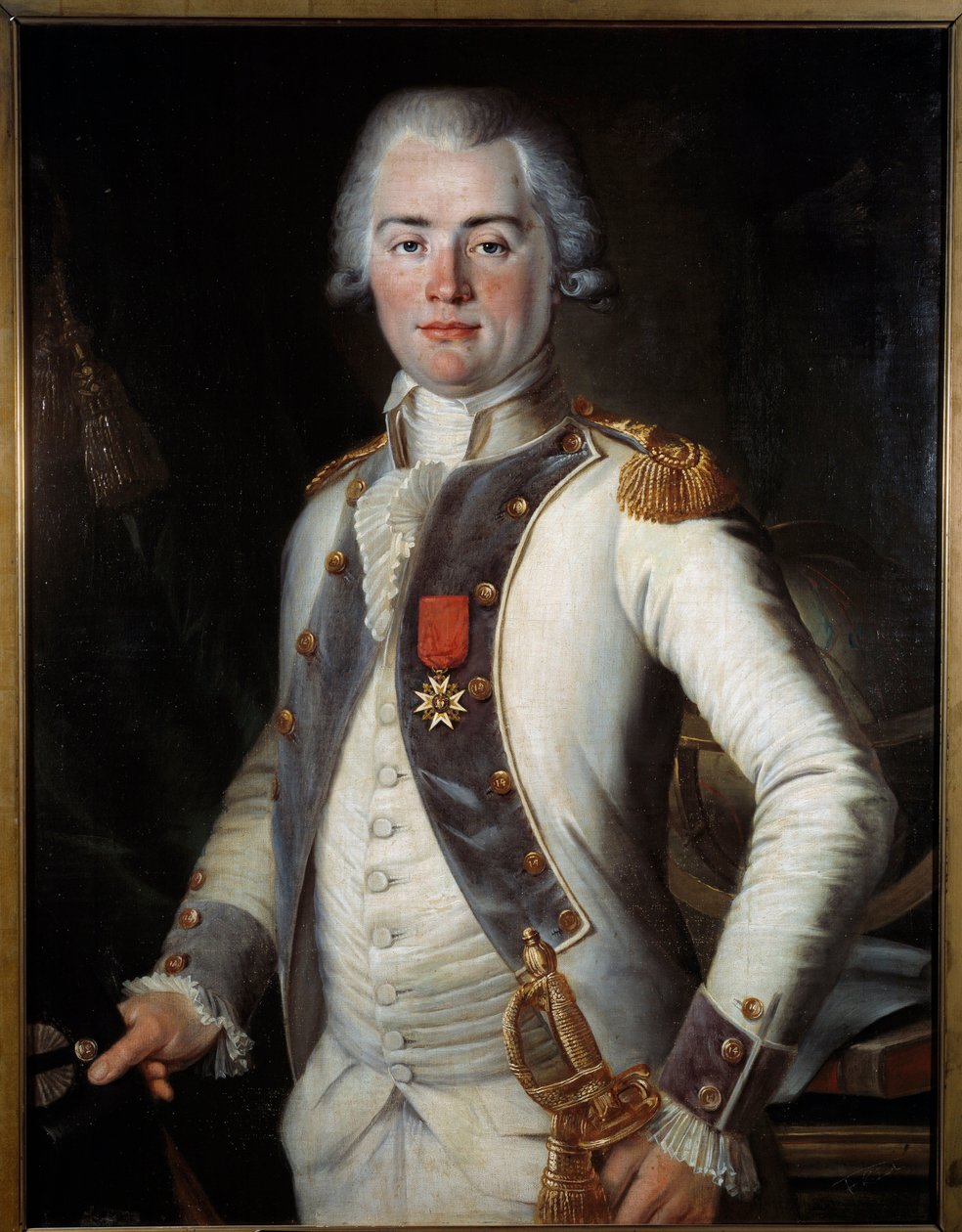 Viscounten av Lostanges: Jean-Louis de Lostanges (1752-1822), infanterikapten, bärande Saint-Louis-korset, anonymt porträtt av Ecole francaise. 1786, Musee de l