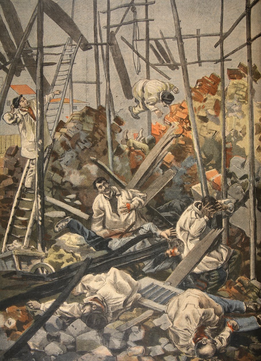 Olyckan i Chesnay, illustration från Le Petit Journal: Supplement illustre, 1898 av French School
