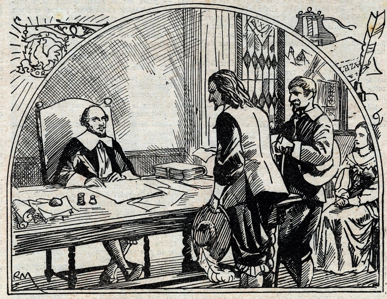 Adresskontoret för Theophraste Renaudot (1586-1653), fransk läkare och journalist, grundare av Gazette de France. Anonym gravyr från 1930. av French School