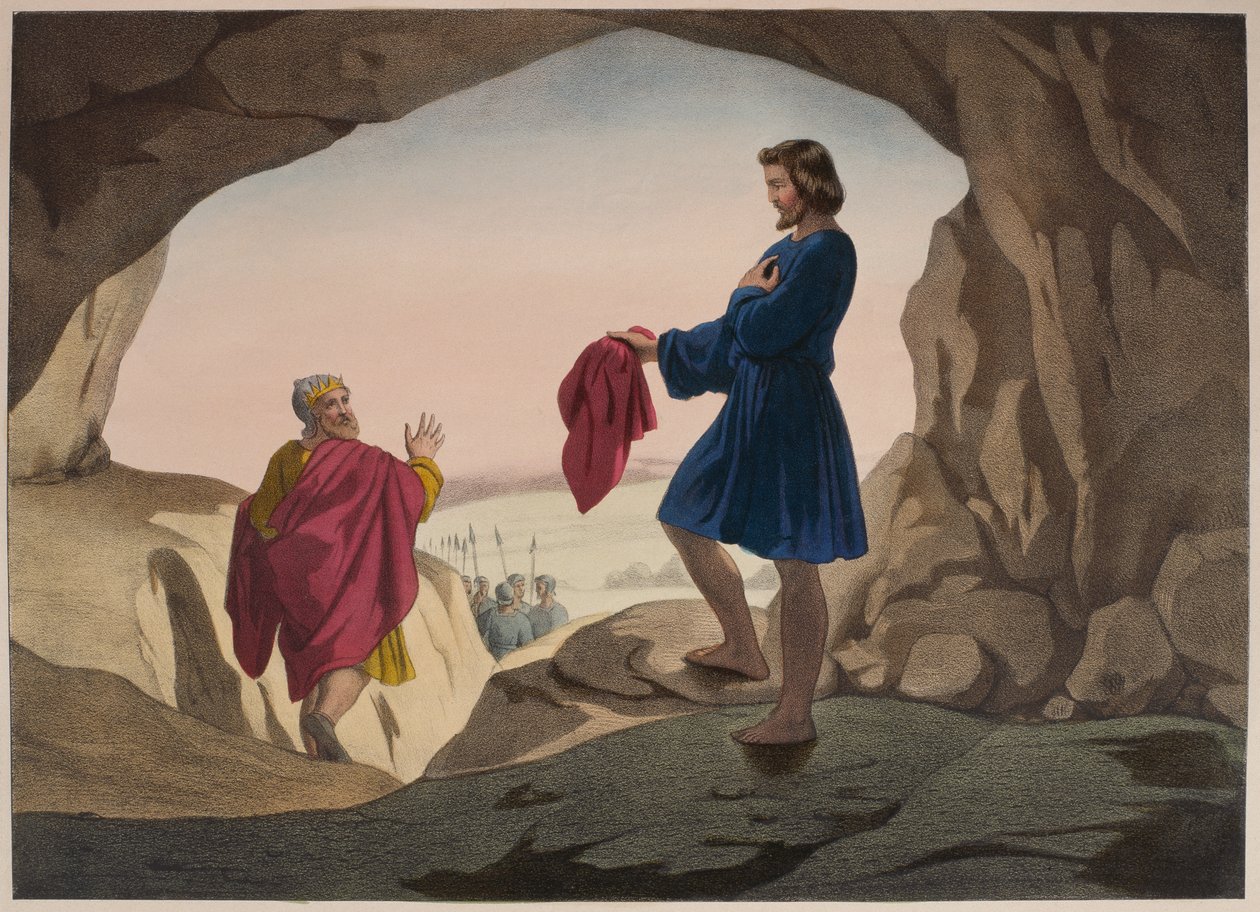 Josephs blodfärgade kappa, illustration från en katekes LHistoire Sainte, utgiven av Charles Delagrave, Paris, sent 1800-tal av French School