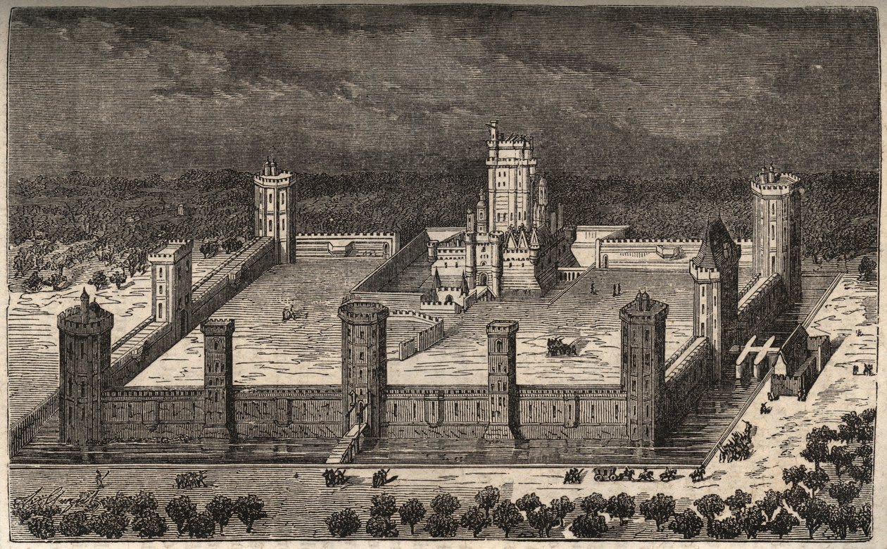 Slottet i Vincennes på 1600-talet - - gravyr i "Histoire de France" av Victor Duruy (1811-1894) - 1882 av French School