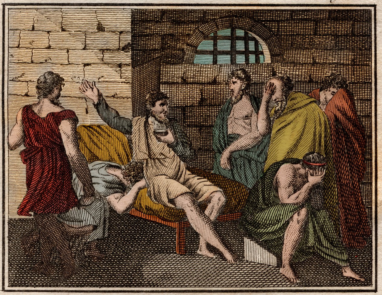 Sokrates, grekisk filosofs död (470?-399 f.Kr.). av French School