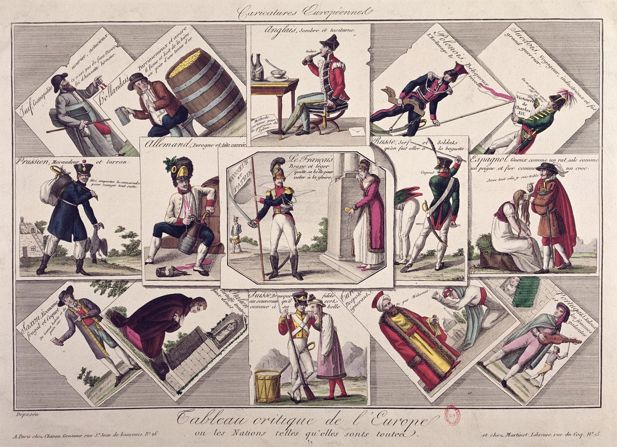 De olika folken i Europa, ca 1810 av French School