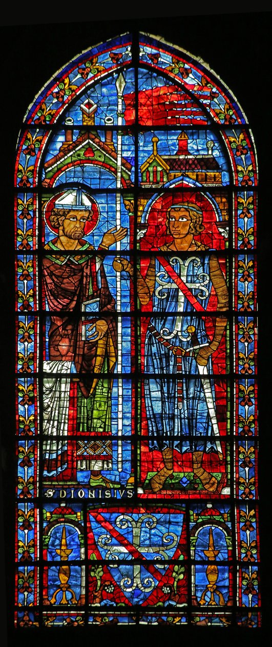 Donatorn Jean Clement tar emot fänriken från St Denis; hans armar nedanför (w116) av French School