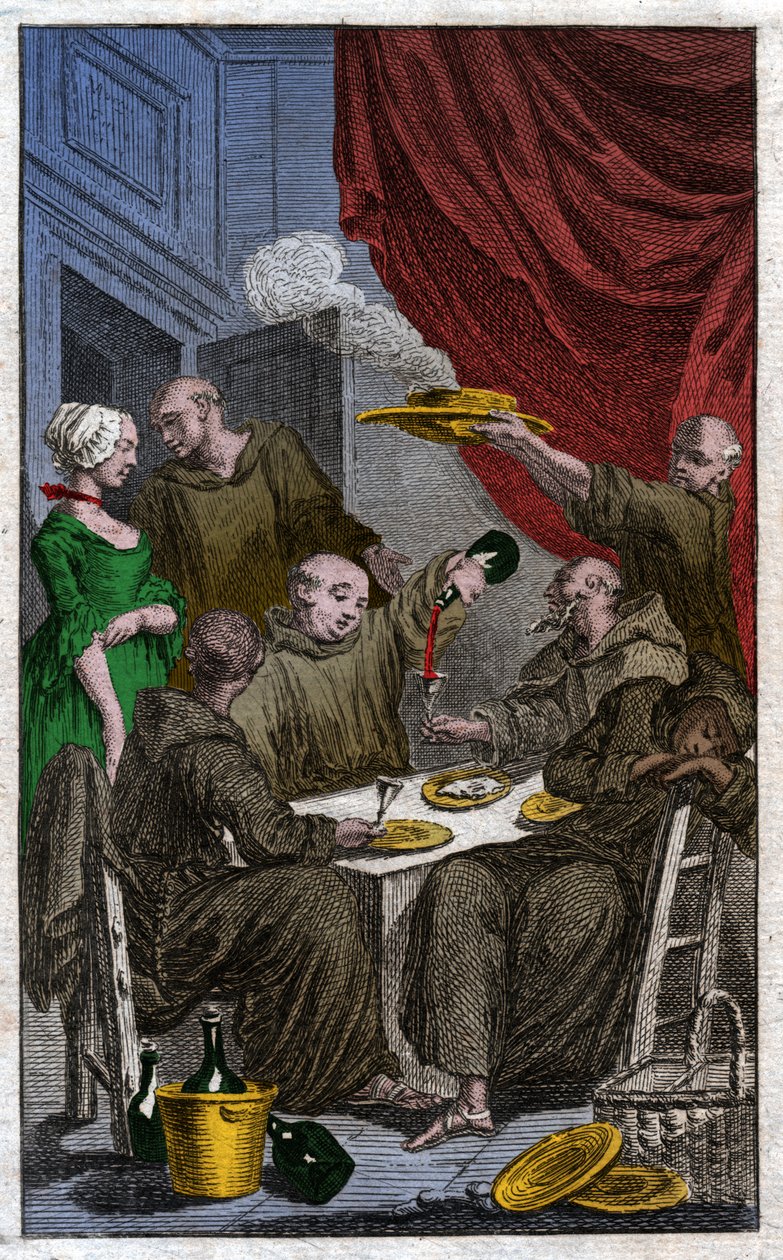 Munkarnas högtid (gravyr från 1700-talet) av French School