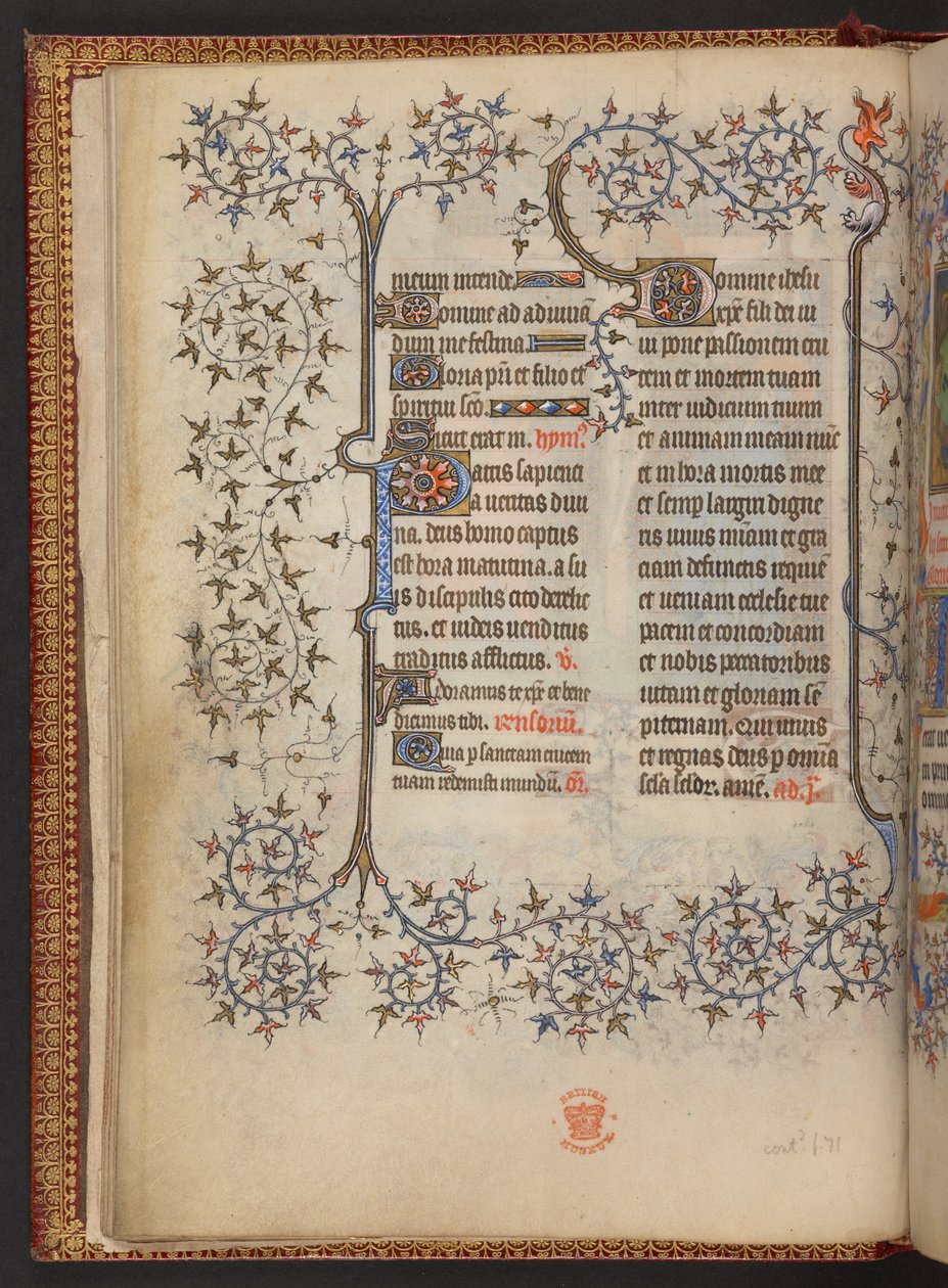 Det första bladet av Korsets timmar, Tidsbok, Lägg till MS 32454 f.8v, Frankrike av French School