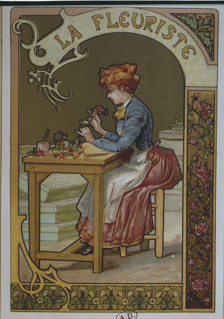 Blomstertjejen, ca 1900 av French School