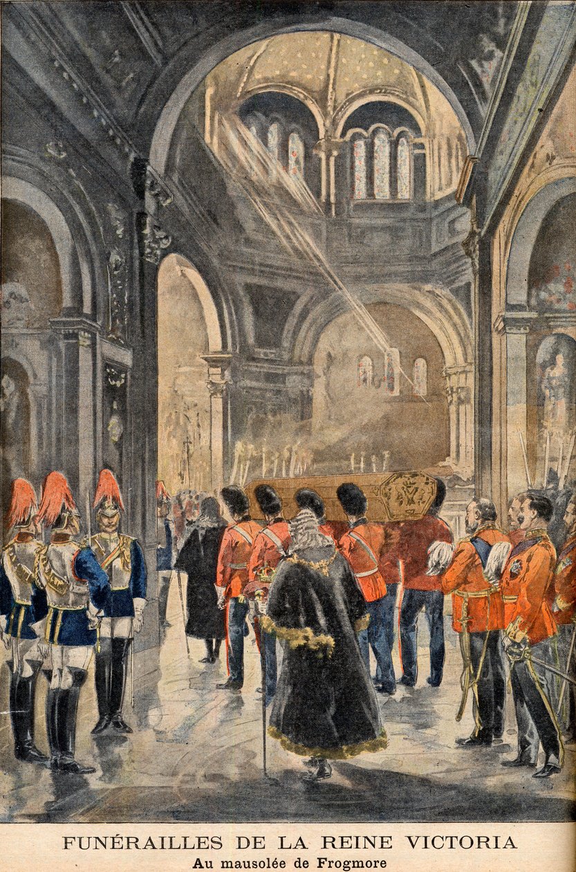 Begravningen av drottning Victoria av England vid Mausolee of Frogmore i Windsor den 2 februari av French School
