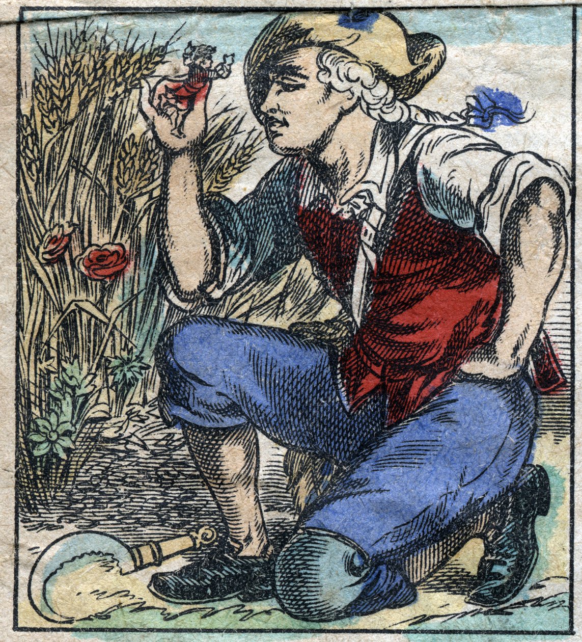 Den jättelika plöjaren i Brobdingnag tog Lemuel Gulliver. Illustration för "" Gulliver