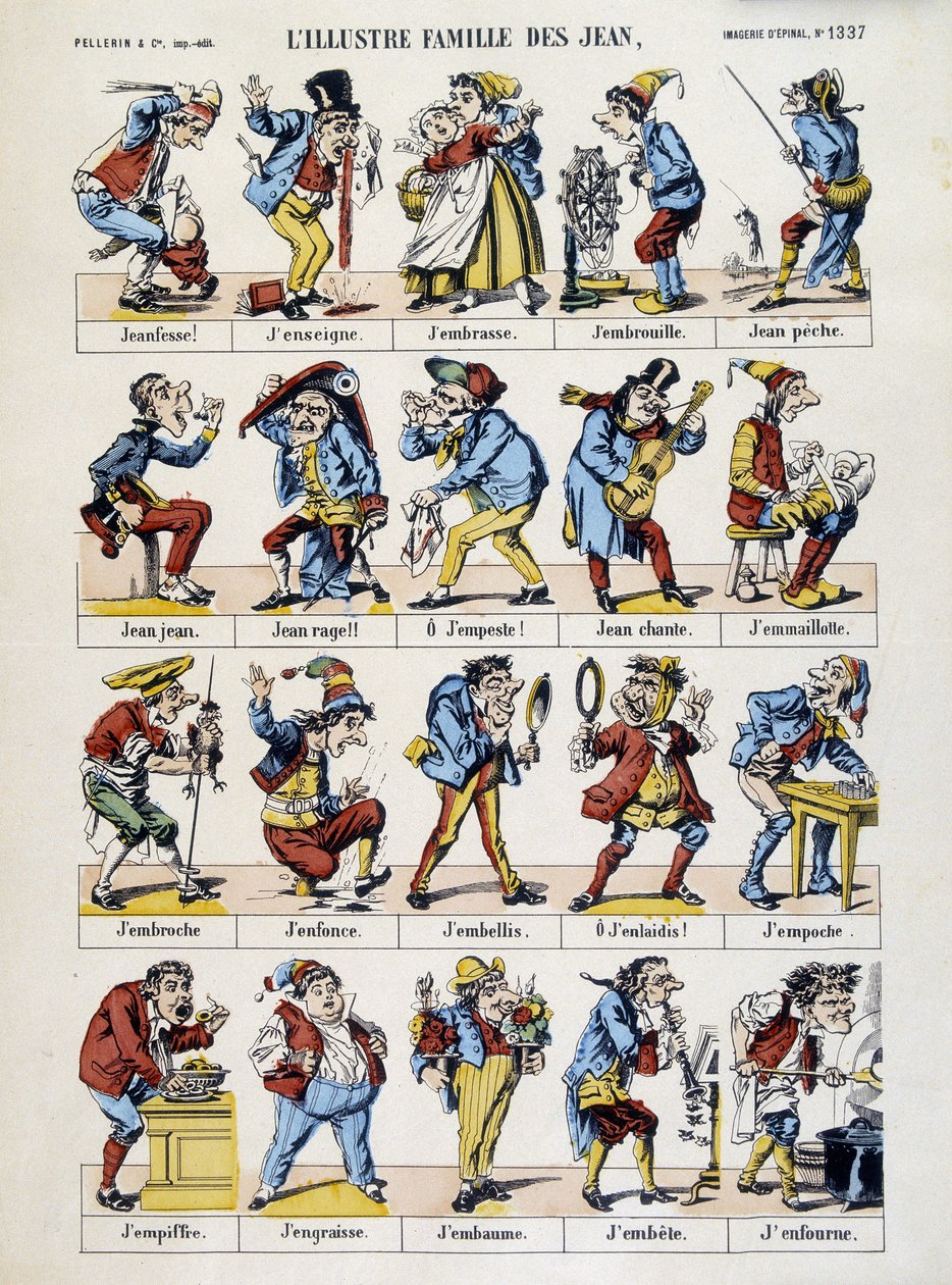 Johns berömda familj. Bild på Epinal, sd. 1800-talet. av French School