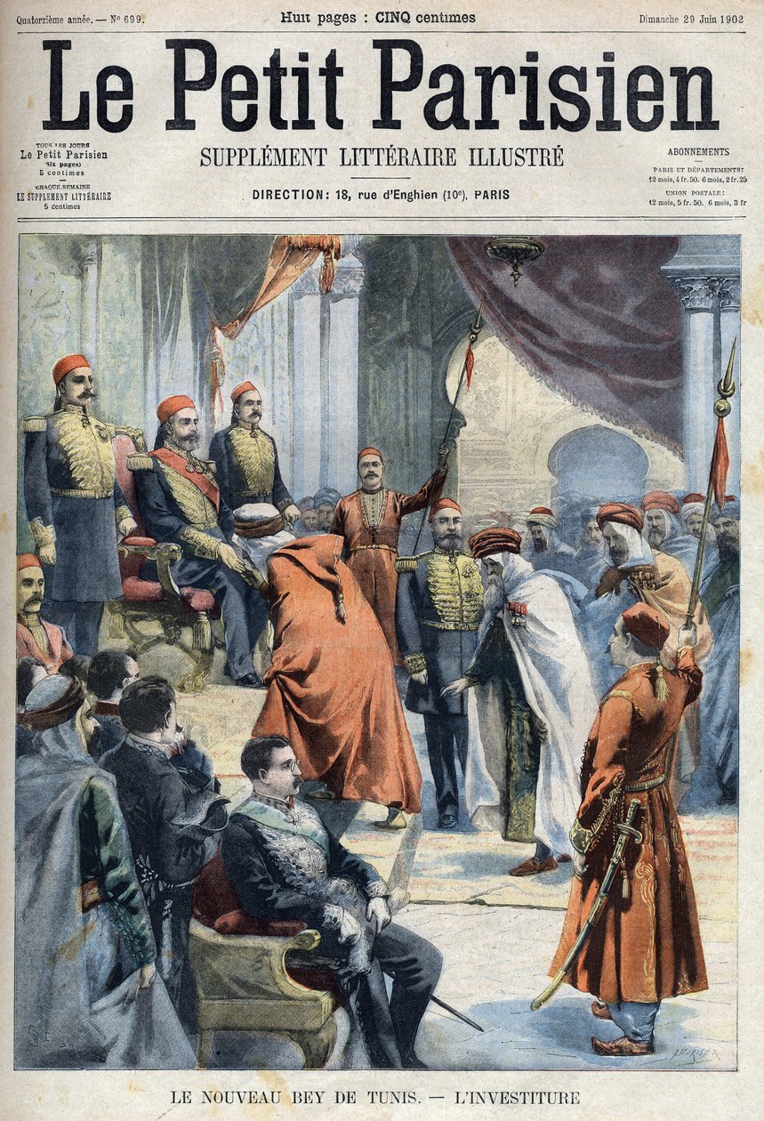 Invigningen av den nya Bey of Tunis Hedi Bey (Muhammad El Hadi Bey av French School