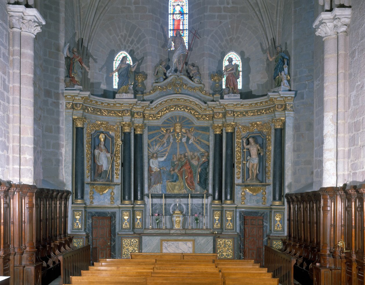 Interiören i kyrkan Pear on Life i Vendée (85) av French School